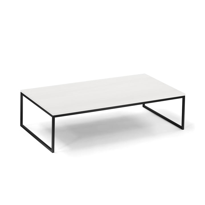 La table basse VA Less H 5/2 de Hans Hansen, base de traîneau, noir / HPL blanc