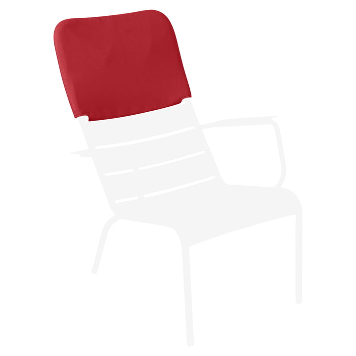 Luxembourg Fauteuil en coton blanc avec appuie-tête en rouge coquelicot de Fermob