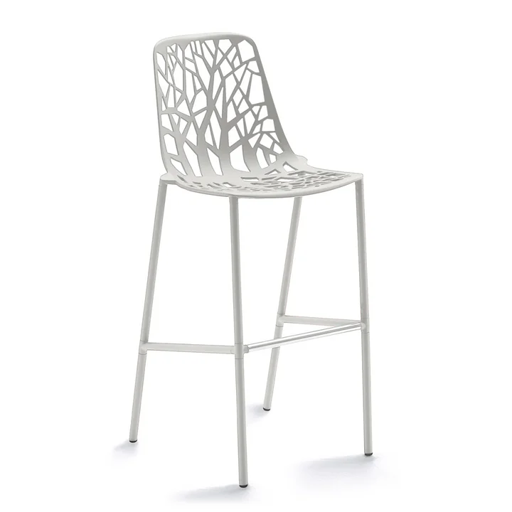 Forest Tabouret de bar haut avec dossier haut de Fast en blanc