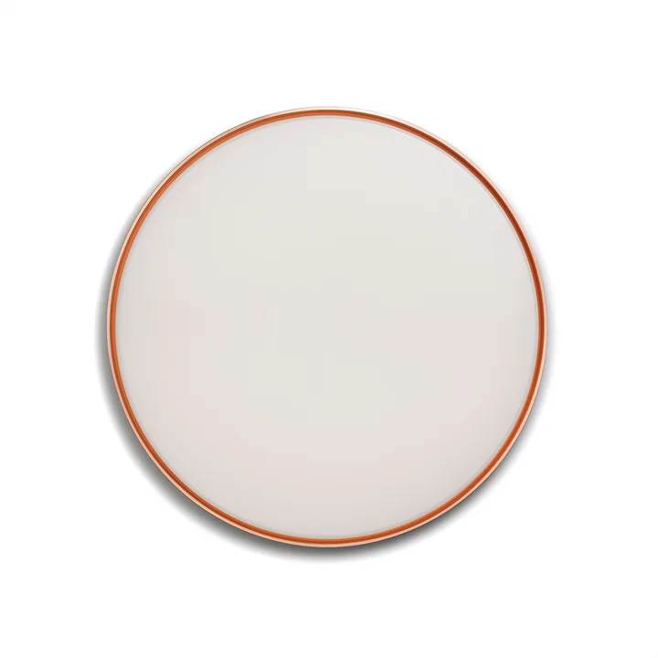 Flos - Clara Applique murale et plafonnier LED, blanc avec bague de décoration cuivre