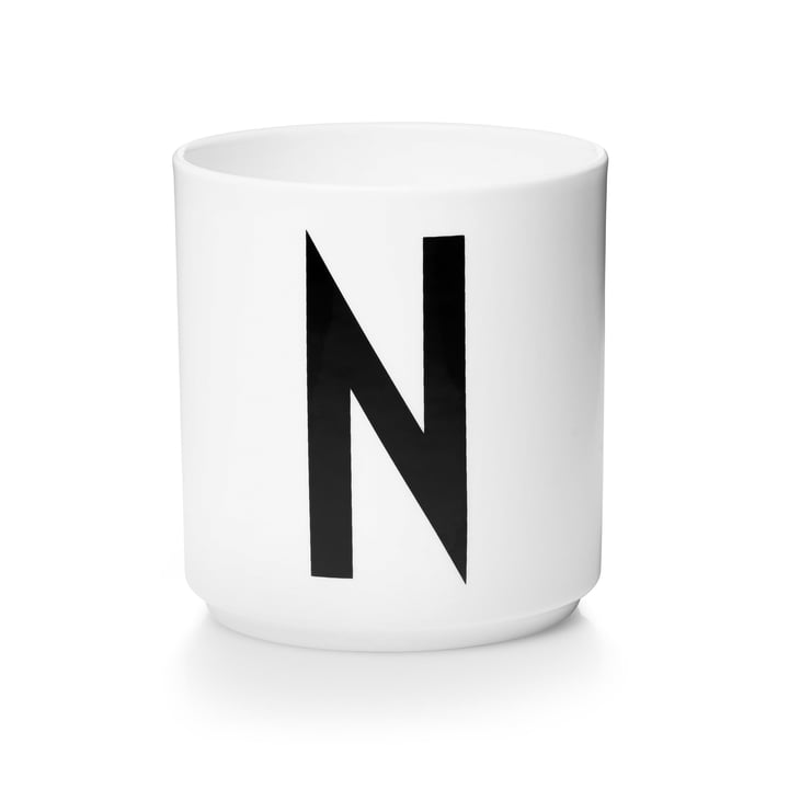 Design Letters - Tasse en porcelaine AJ - N