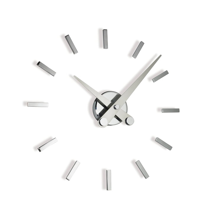 Horloge murale Puntos suspensivos de nomon avec 12 index horaires en chrome et acier
