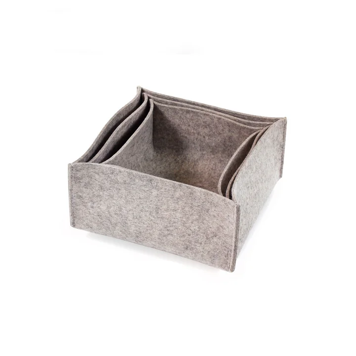 Hey Sign - Lot de boîtes 1 (lot de 3), gris clair chiné