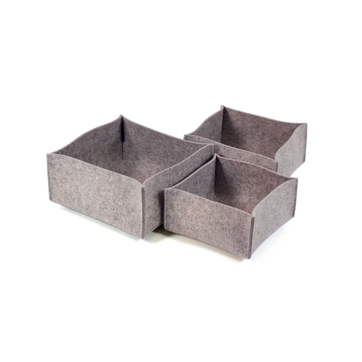 Hey Sign - Lot de boîtes 1 (lot de 3), gris clair chiné