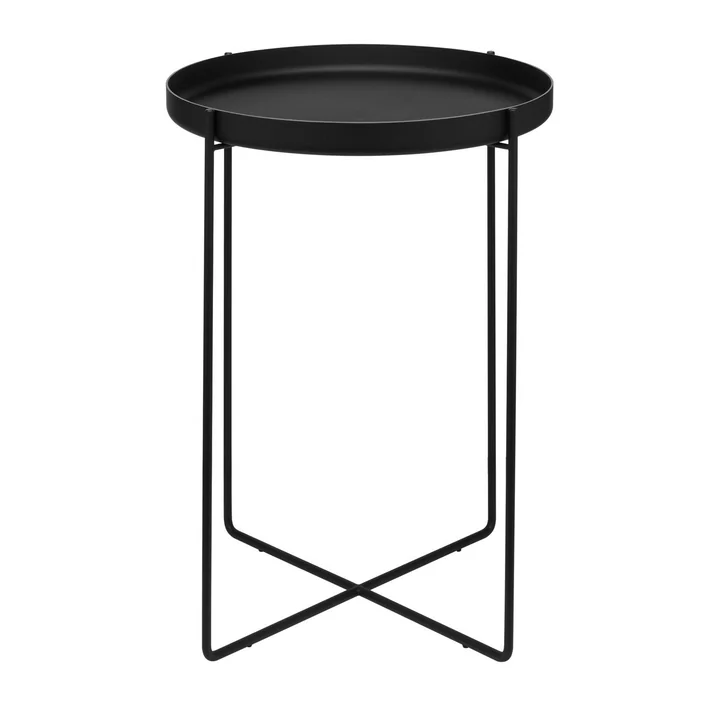 e15 - CM05 Habibi Table d'appoint H 47 Ø 37 cm en Noir profond