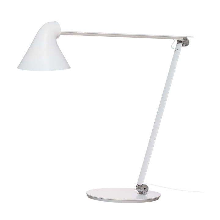 Lampe de table NJP LED avec pied de Louis Poulsen en blanc