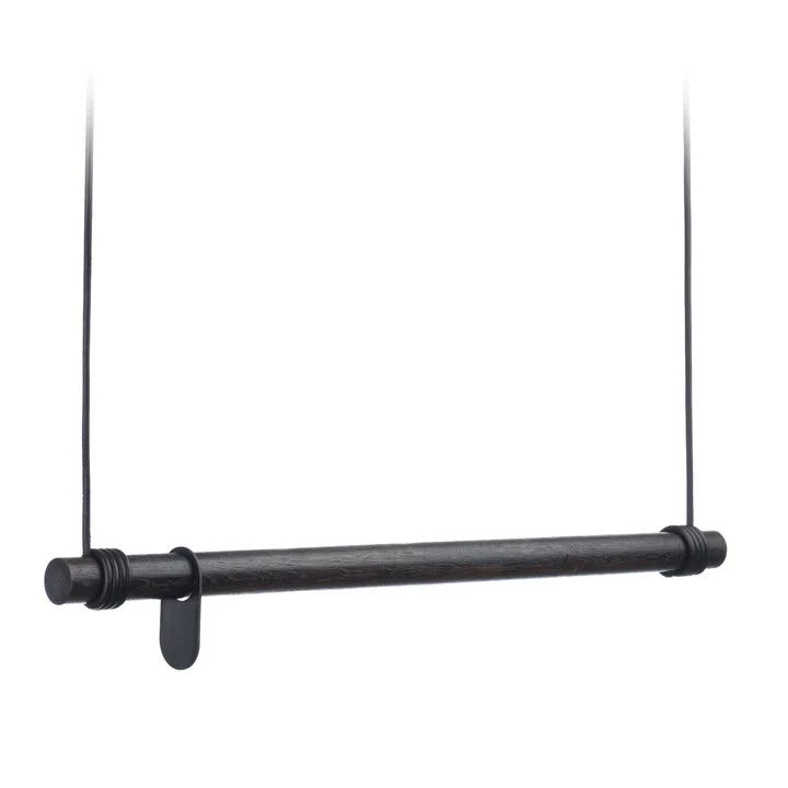 Swing Portemanteau suspendu de Lind DNA en chêne noir / cuir noir