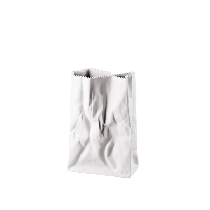 Le vase sac de Rosenthal , 18 cm, blanc mat poli