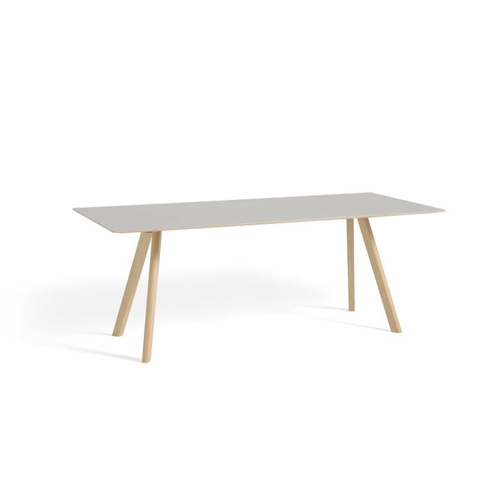 Hay - Copenhague CPH30 Table à manger 200 x 90 cm, chêne laqué mat / desuss blanc crème (champignon 4176)