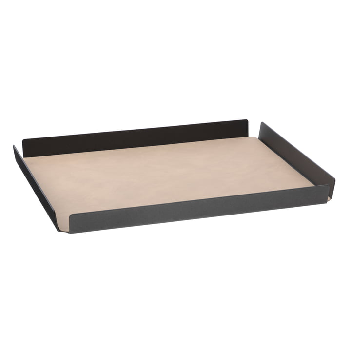 LindDNA - Plateau Tray Square aluminium Double Cloud/nupo 36 x 46 cm, anthracite/sable