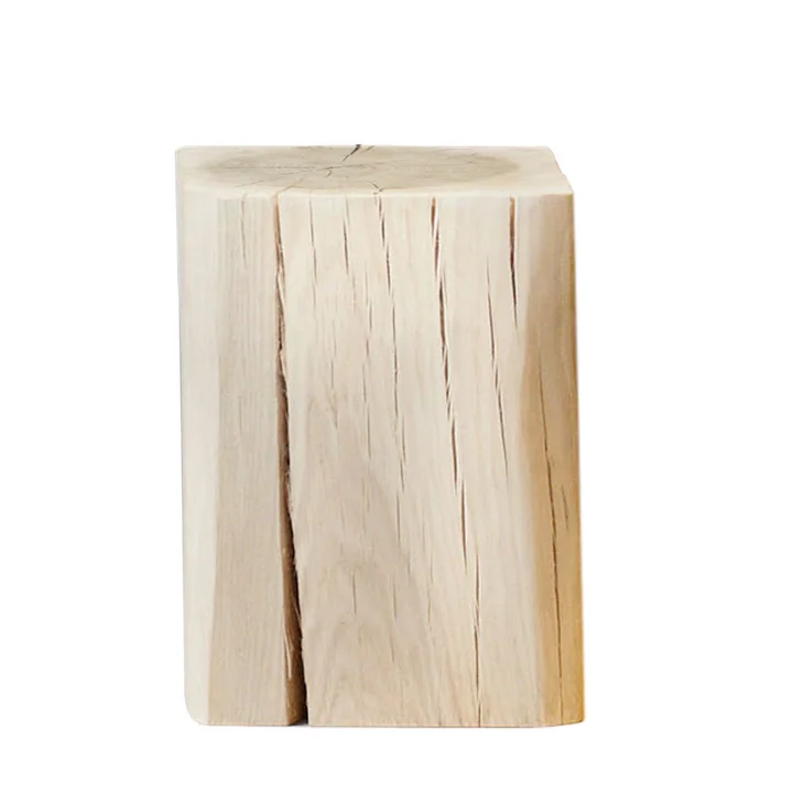 Jan Kurtz - Tabouret Block, rectangulaire H 40 cm, cœur de frêne massif
