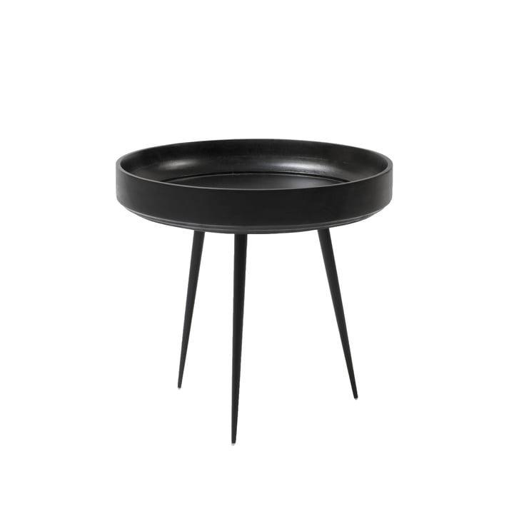 Bowl Table en petit de Mater en bois de manguier en noir