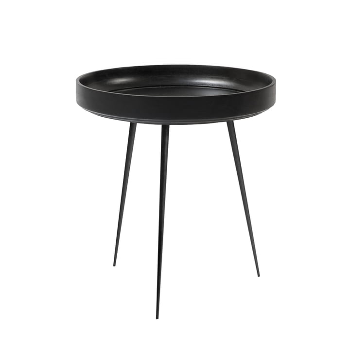 Bowl Table en moyen de Mater en bois de manguier en noir