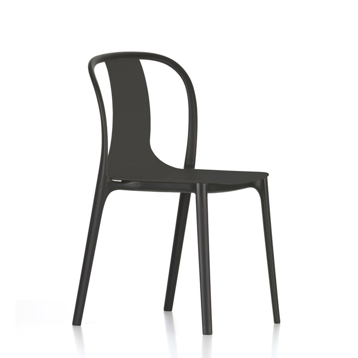 Chair Plastic Belleville par Vitra en noir intense
