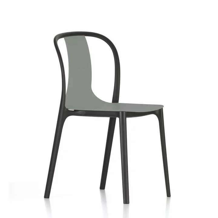 Plastic Chair Belleville par Vitra en gris mousse