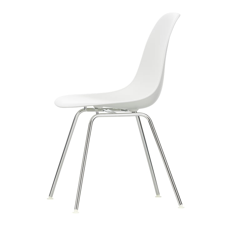 Eames Plastic Side Chair DSX de Vitra en chromé / blanc