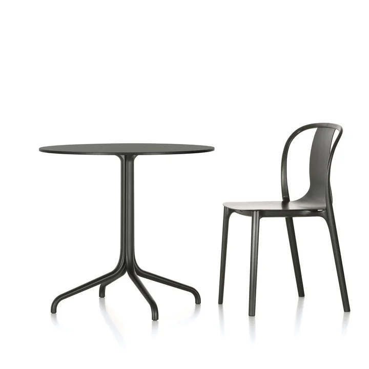 Table de bistrot Belleville et Chair Wood Belleville par Vitra