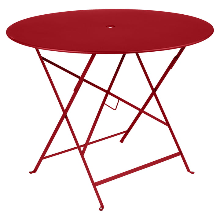 Bistro Table pliante Ø 96 cm de Fermob en rouge coquelicot
