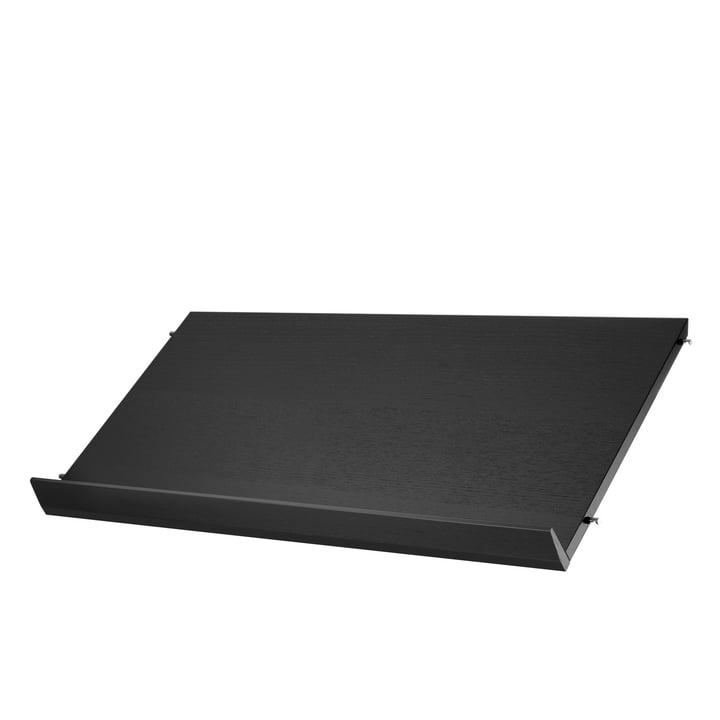 Tablette de rangement 78 x 30 cm de String en frêne teinté noir