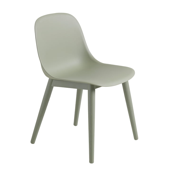 Fiber Side Chair Wood Base de Muuto en dusty green