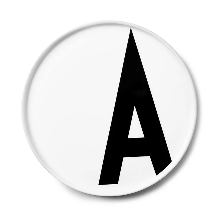 L'assiette en porcelaine A de AJ de Design Letters