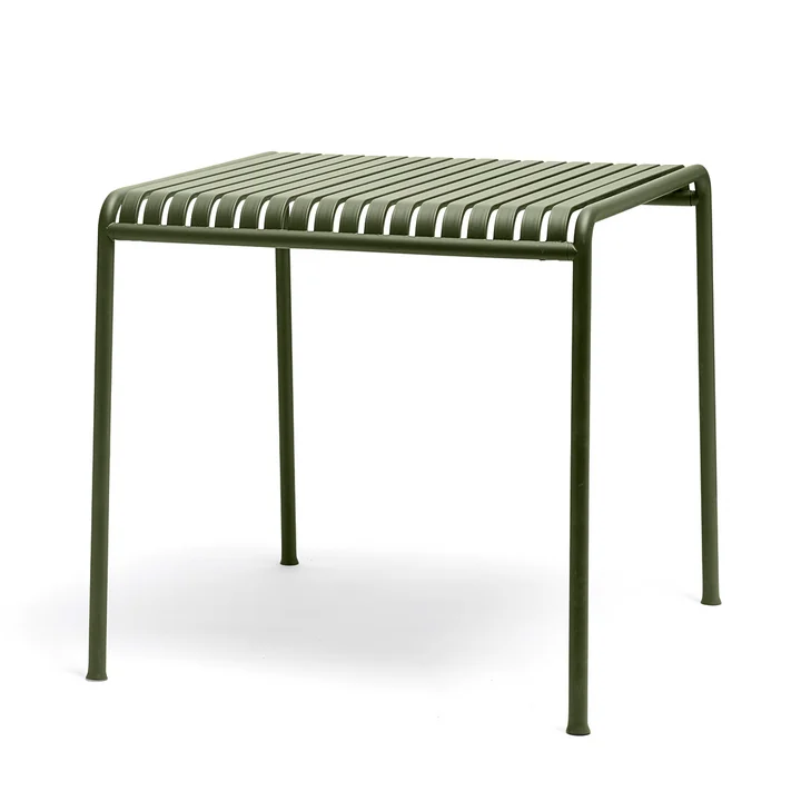 La table Palissade de HAY en olive - carrée avec une dimension de 80 x 80 cm