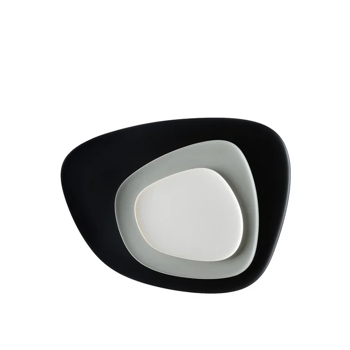 Namasté lot de plateaux par Kartell en noir, gris et taupe