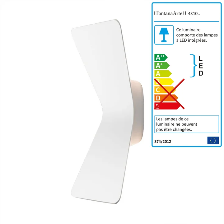 Flex applique murale LED par FontanaArte en blanc