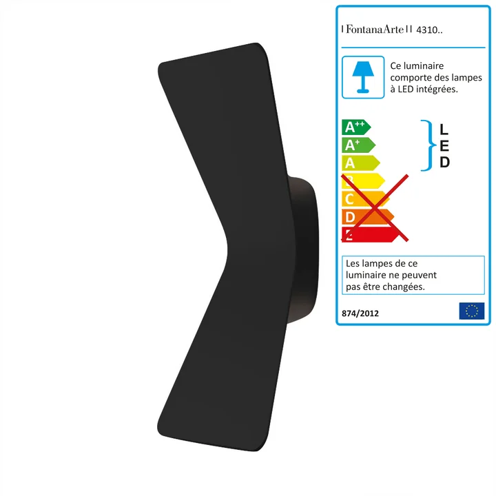 Flex applique murale LED par FontanaArte en noir