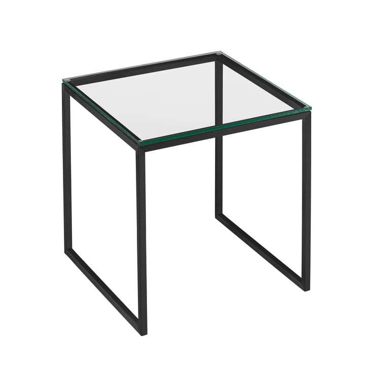 Hans Hansen - Less H 22/2 Table basse, piètement, noir / plateau en verre transparent