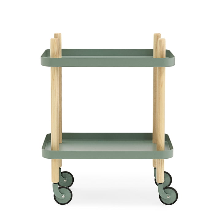 Normann Copenhagen - Block Mobile Table Trolley, dusty green