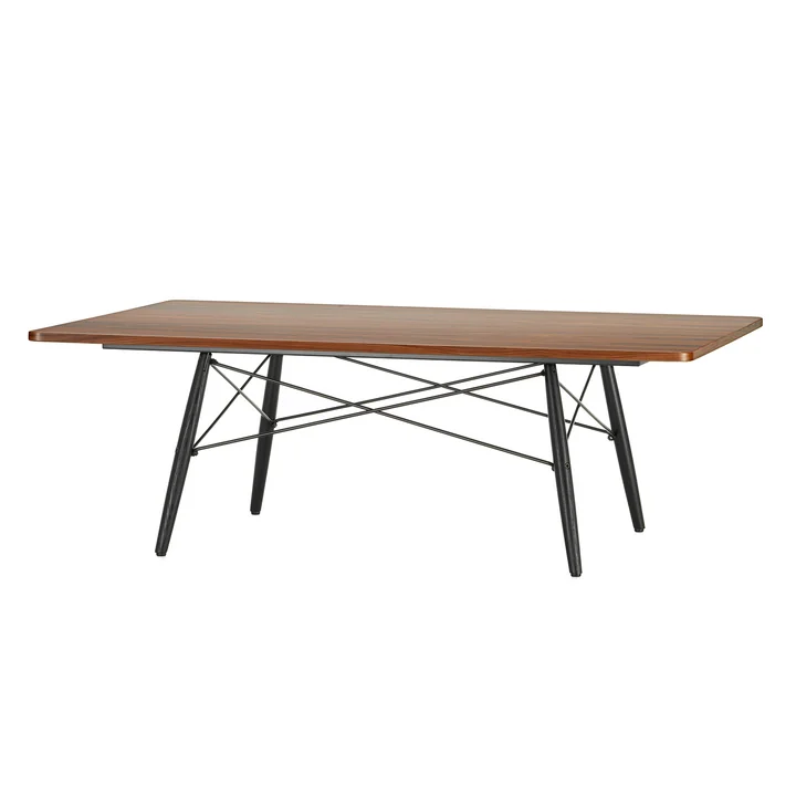 L’Eames Coffee Table en placage de Santos Palissandre avec piètement en frêne noir par Vitra