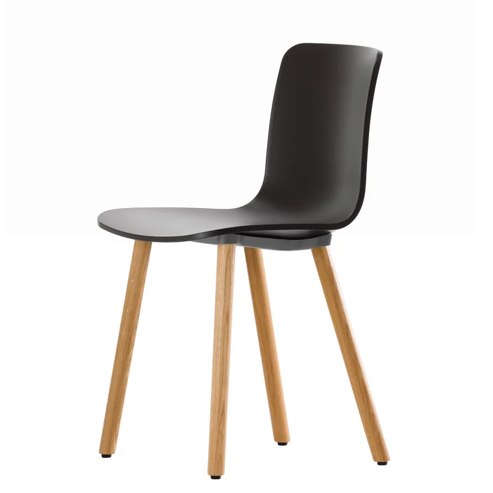 Hal Wood Chaise de Vitra basic dark / chêne naturel, patins en feutre
