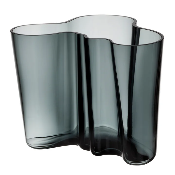 Aalto Vase Savoy 160 mm de Iittala en gris foncé