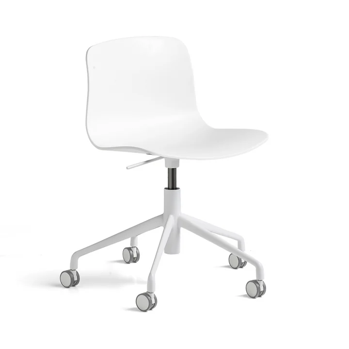 HAY - About A Chair AAC 50 avec ascenseur à gaz, revêtu par poudre blanc / blanc