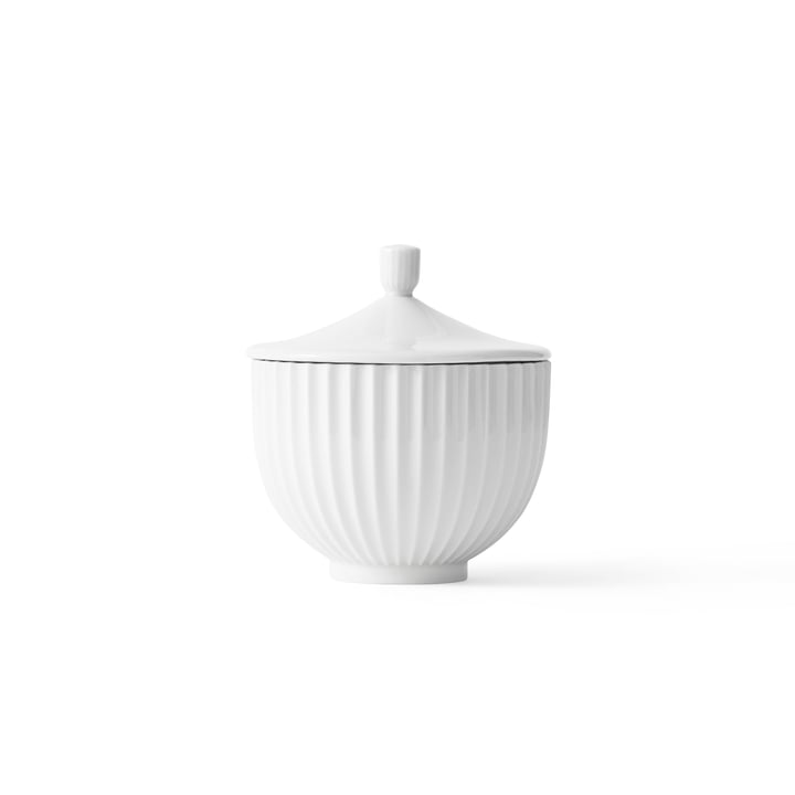 Bonbonnière en porcelaine ø 10 cm de Lyngby Porcelæn en blanc