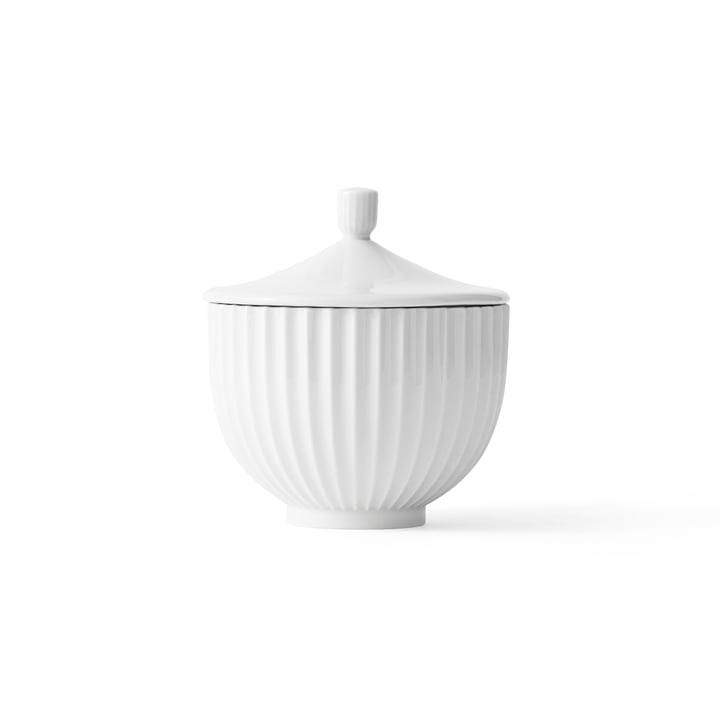 Bonbonnière en porcelaine ø 14 cm de Lyngby Porcelæn en blanc