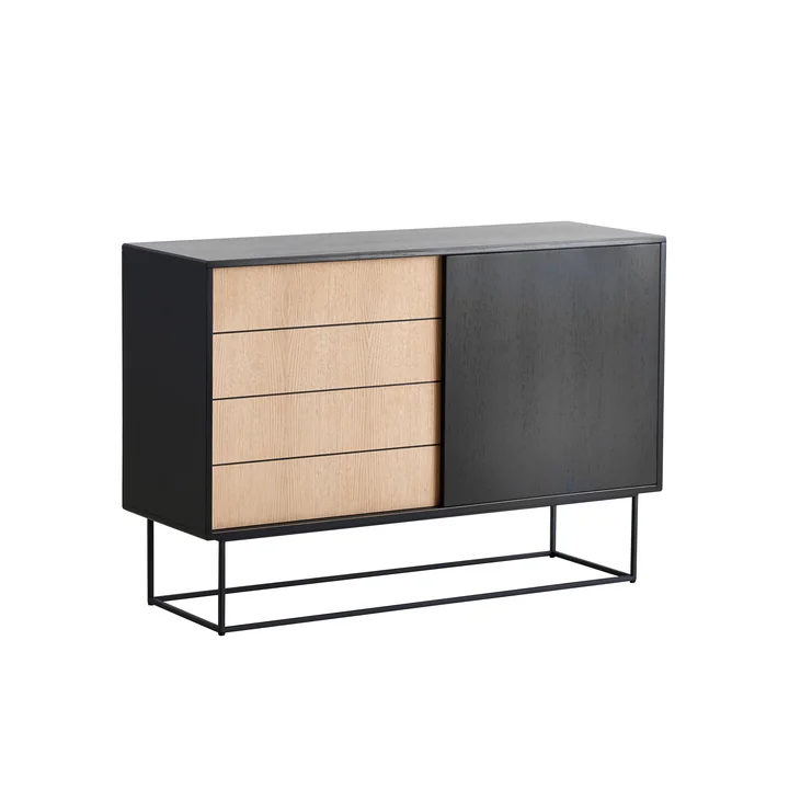 Virka Sideboard Haut de Woud en chêne / noir