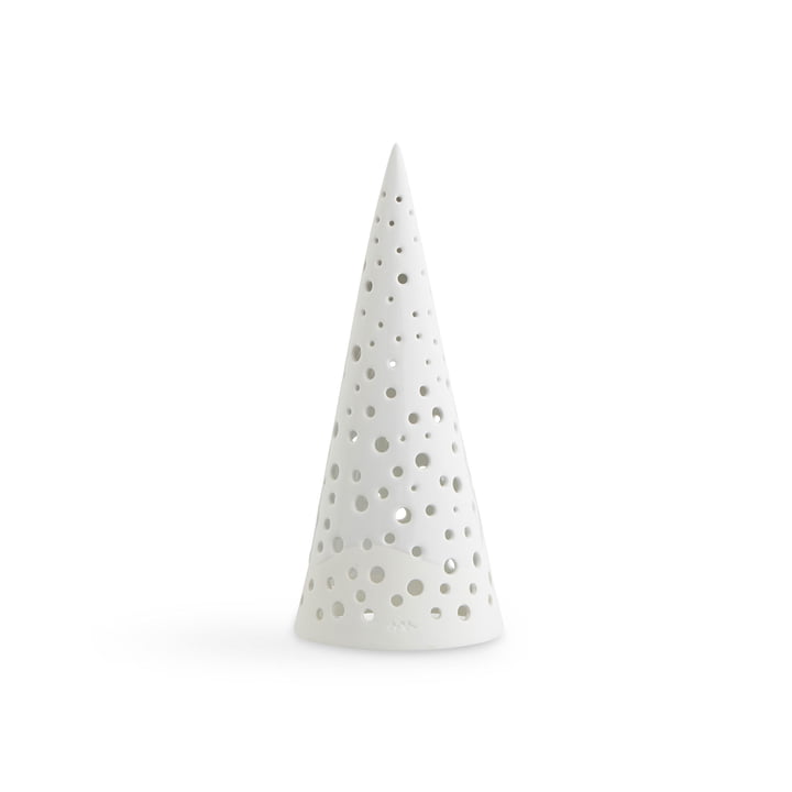 Cône de bougie chauffe-plat Nobili 19 cm par Kähler Design en blanc neige