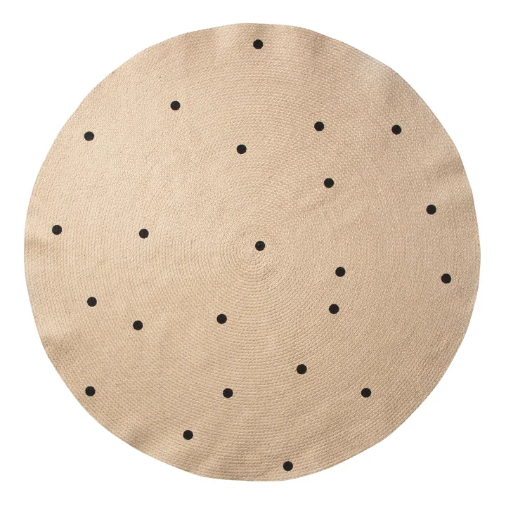Tapis en jute Black Dots Ø 130 cm de Ferm Living