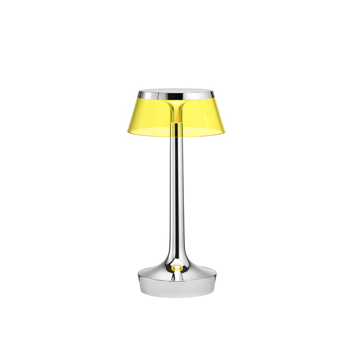 Le Flos - Bon jour Lampe de table débranchée en chrome / jaune couronne