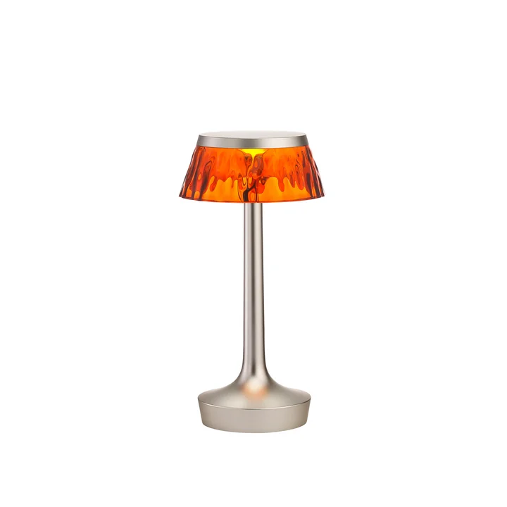 Die Flos - Bon jour Unplugged lampe de table en chrome mat / couronne ambre