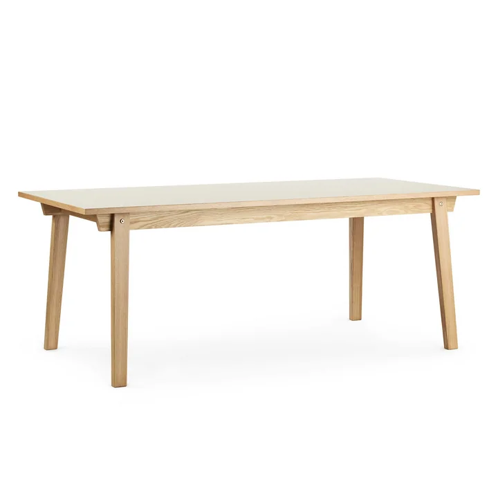 Normann Copenhagen - Table Slice en linoléum 84 x 160 cm, crème