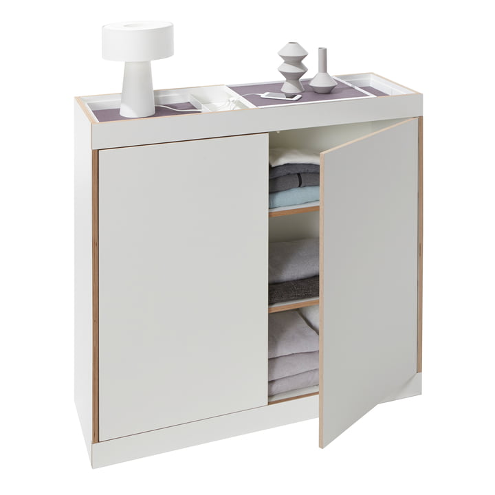 Commode Flai avec portes de Müller Small Living en blanc