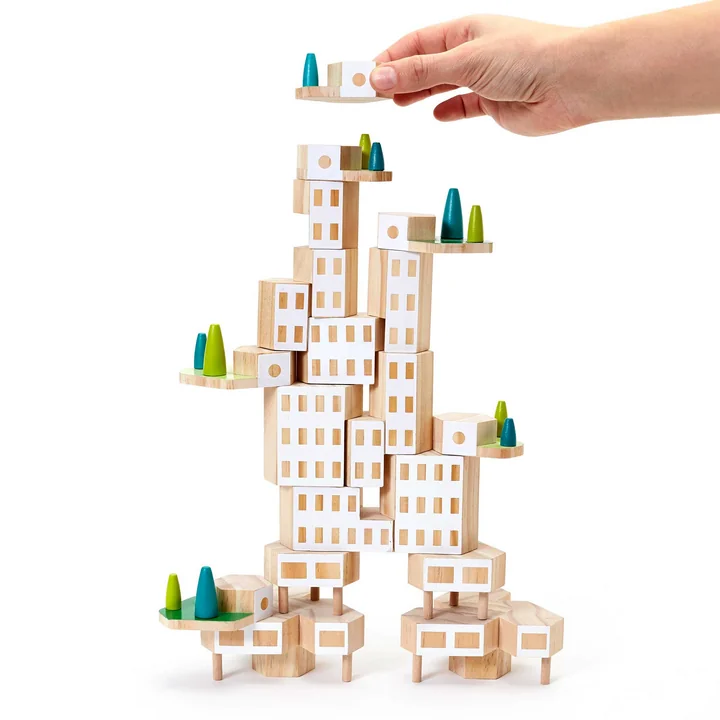 Areaware - Blockitecture, jeu de construction en bois, Garden City