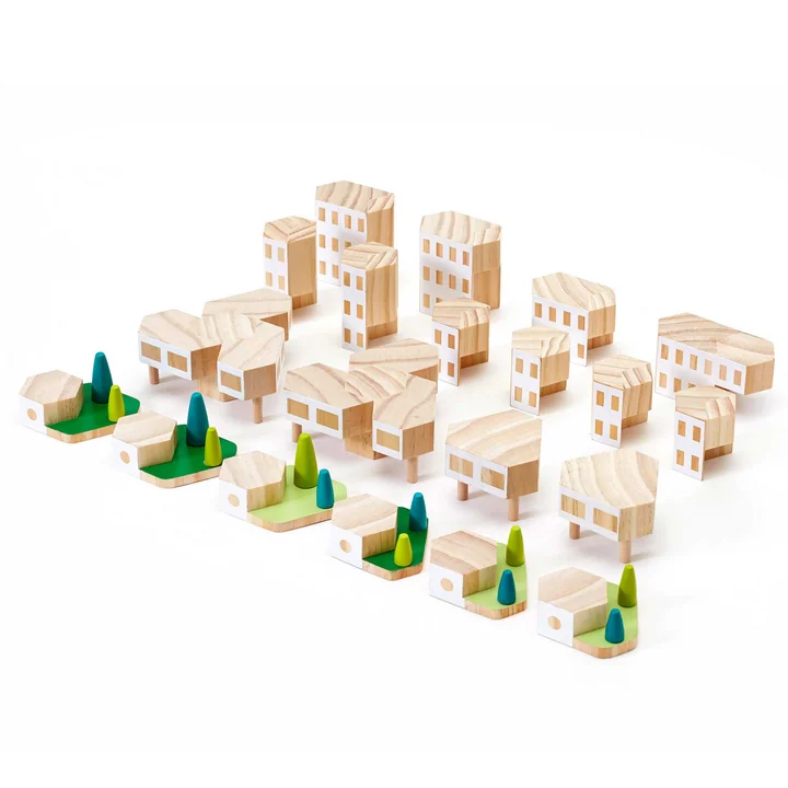 Areaware - Blockitecture, jeu de construction en bois, Garden City