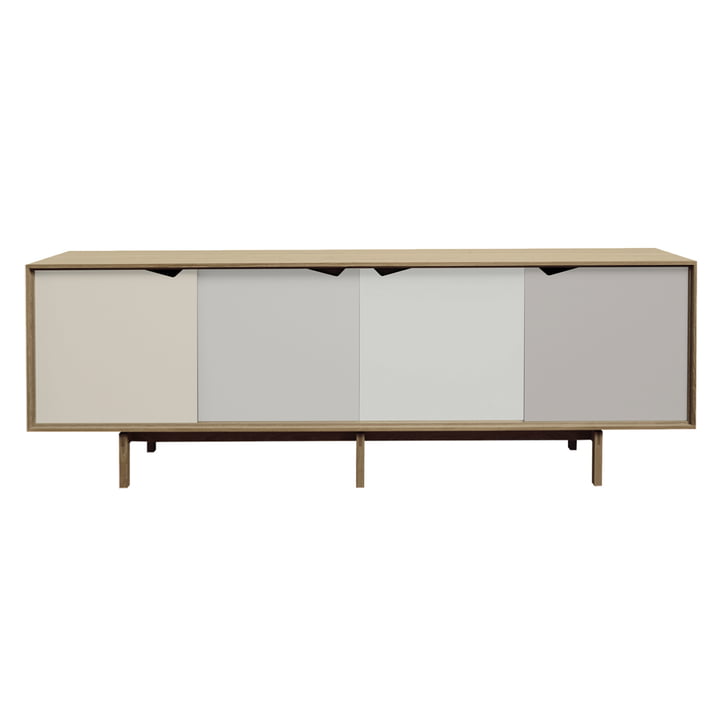 S1 Sideboard de Andersen Furniture en chêne huilé (portes Doeskin, Iron, Silver, Iron)