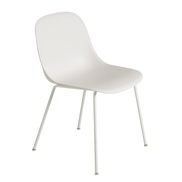 Fiber Side Chair Tube Base de Muuto en blanc naturel / blanc