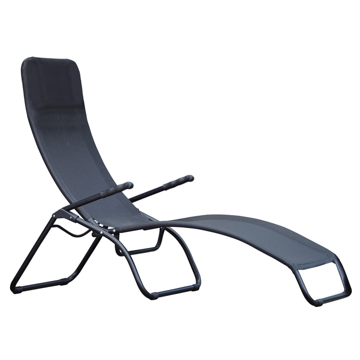 Fiam - Chaise longue de terrasse Samba , aluminium noir / noir