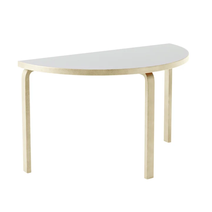 95 Table de Artek en bouleau naturel / stratifié blanc